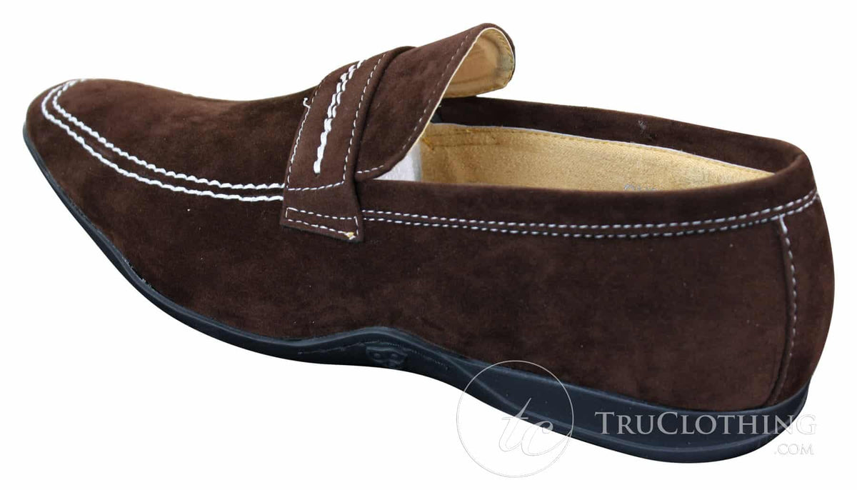 Galax GH052 - Miesten ruskeat mokkanahkaiset slip-on-kengät, tyylikäs rento tyyli, koko 5, 6, 7, 8, 9, 10, 11