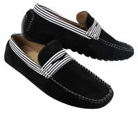 Miesten mokkanahkaiset veneilykengät raidallisella slip-on-kengät kesällä, älykkäät rentoa ulkoilua varten, italialaiset