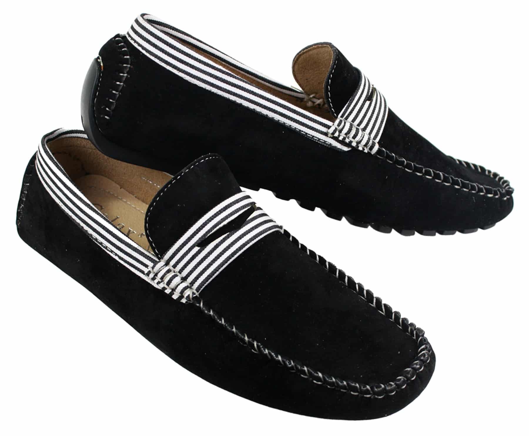 Miesten mokkanahkaiset veneilykengät raidallisella slip-on-kengät kesällä, älykkäät rentoa ulkoilua varten, italialaiset