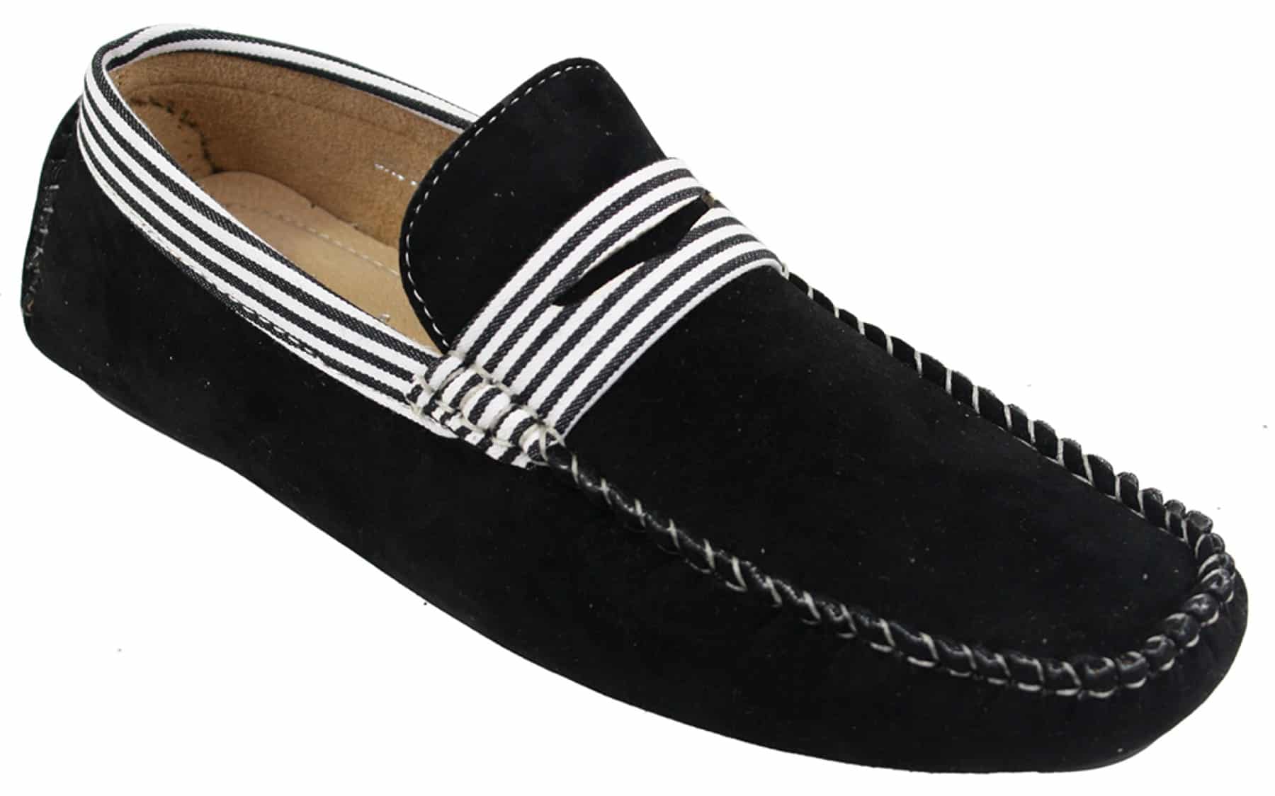 Miesten mokkanahkaiset veneilykengät raidallisella slip-on-kengät kesällä, älykkäät rentoa ulkoilua varten, italialaiset