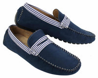 Miesten mokkanahkaiset veneilykengät raidallisella slip-on-kengät kesällä, älykkäät rentoa ulkoilua varten, italialaiset