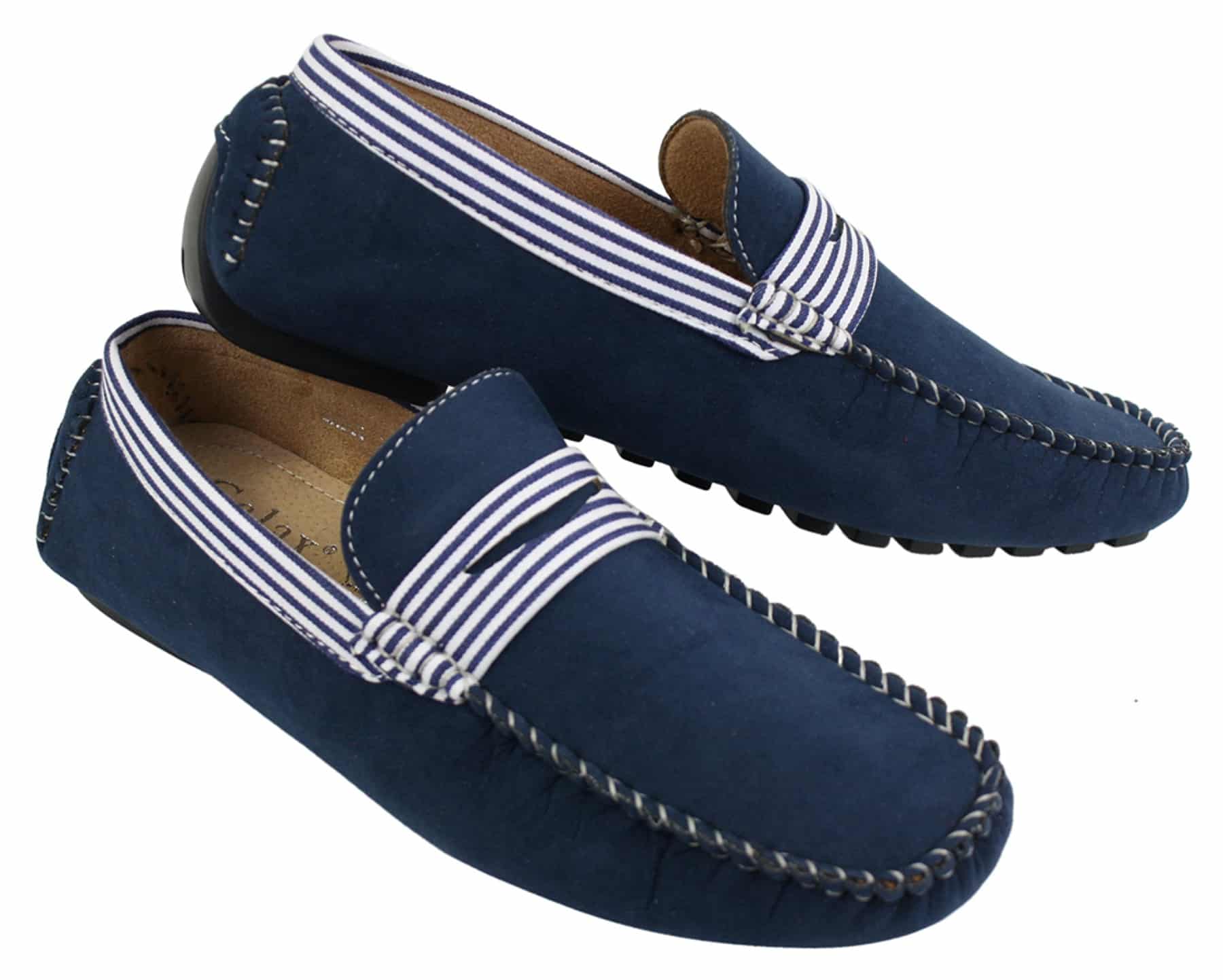 Miesten mokkanahkaiset veneilykengät raidallisella slip-on-kengät kesällä, älykkäät rentoa ulkoilua varten, italialaiset