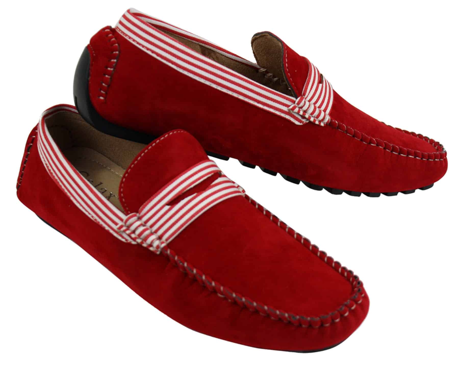 Miesten mokkanahkaiset veneilykengät raidallisella slip-on-kengät kesällä, älykkäät rentoa ulkoilua varten, italialaiset