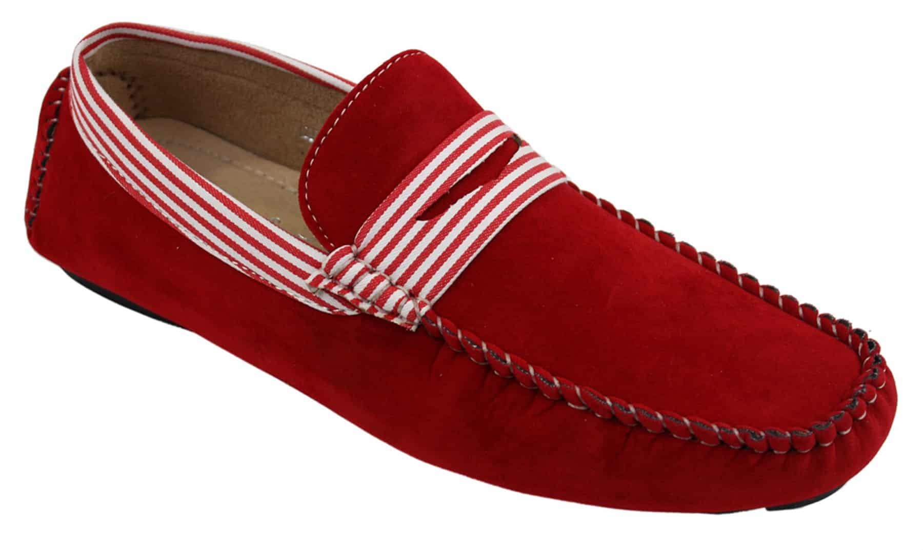 Miesten mokkanahkaiset veneilykengät raidallisella slip-on-kengät kesällä, älykkäät rentoa ulkoilua varten, italialaiset