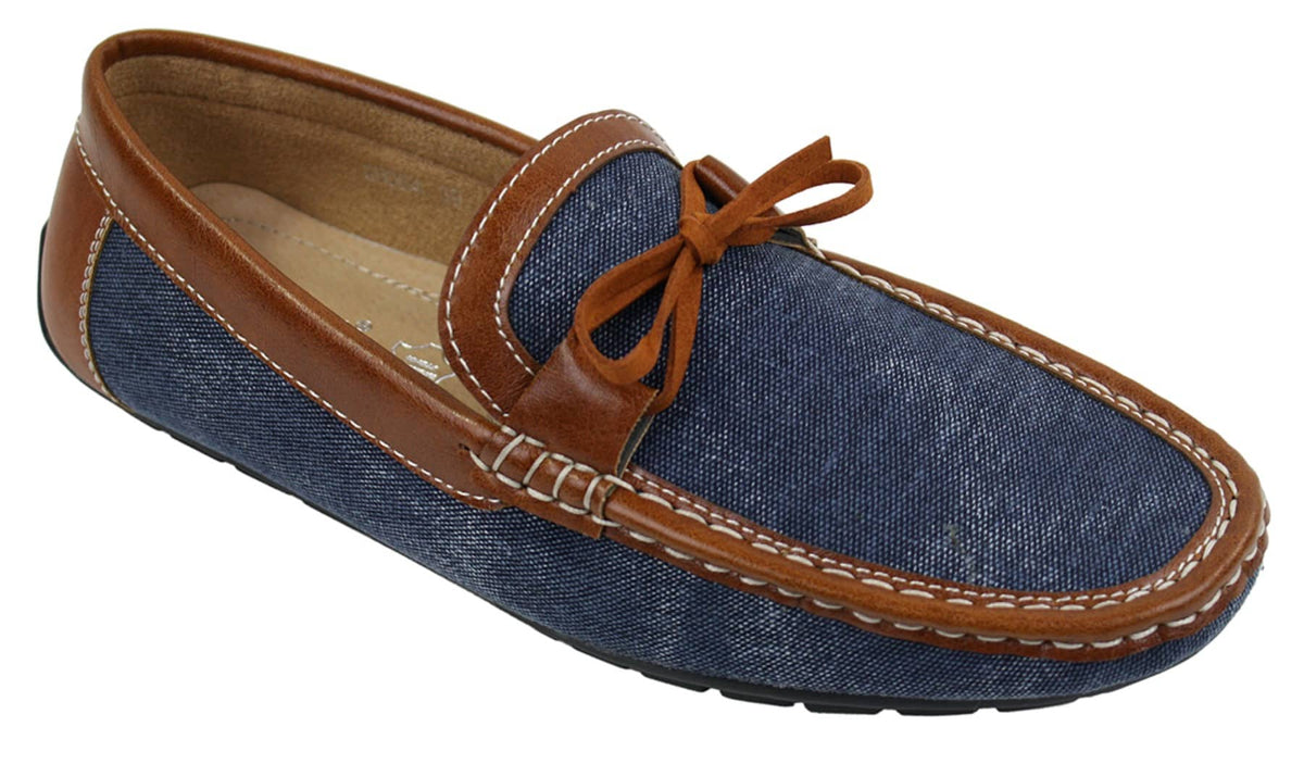 Miesten slip-on-farkkukengät, nahkaiset pitsiset mokkasiinikengät, älykkäät rentot italialaiset ruskeat laivastonsiniset