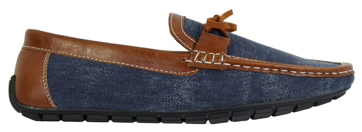 Miesten slip-on-farkkukengät, nahkaiset pitsiset mokkasiinikengät, älykkäät rentot italialaiset ruskeat laivastonsiniset
