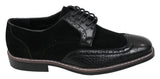 Miesten mustat ruskeat mokkanahka- ja käärmeennahkaiset brogue-kengät Gatsby Vintage