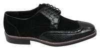 Miesten mustat ruskeat mokkanahka- ja käärmeennahkaiset brogue-kengät Gatsby Vintage