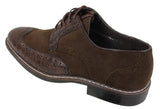 Miesten mustat ruskeat mokkanahka- ja käärmeennahkaiset brogue-kengät Gatsby Vintage