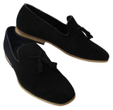 Miesten mokkanahkaiset loaferit, ajokengät, slip-on-tukan muotoilu, nahkaa, musta mukavuus