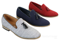 Galax GH3126 - Miesten slip-on-ajokengät tupsuilla, kevyet, tyylikkäät ja rennosti varustetut loaferit, mustat ja siniset, italialaiset