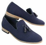 Galax GH3126 - Miesten slip-on-ajokengät tupsuilla, kevyet, tyylikkäät ja rennosti varustetut loaferit, mustat ja siniset, italialaiset