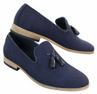 Galax GH3126 - Miesten slip-on-ajokengät tupsuilla, kevyet, tyylikkäät ja rennosti varustetut loaferit, mustat ja siniset, italialaiset