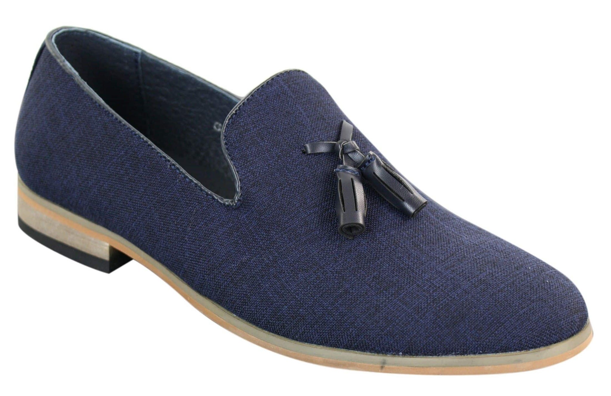 Galax GH3126 - Miesten slip-on-ajokengät tupsuilla, kevyet, tyylikkäät ja rennosti varustetut loaferit, mustat ja siniset, italialaiset