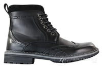 Galax GLX3521 miesten ruskeat mustat brogue-nilkkurit, nahkaiset mokkanahkaiset nauhalliset cowboy-nilkkurit, älykkäät rentoa kengät
