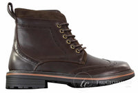 Galax GLX3521 miesten ruskeat mustat brogue-nilkkurit, nahkaiset mokkanahkaiset nauhalliset cowboy-nilkkurit, älykkäät rentoa kengät