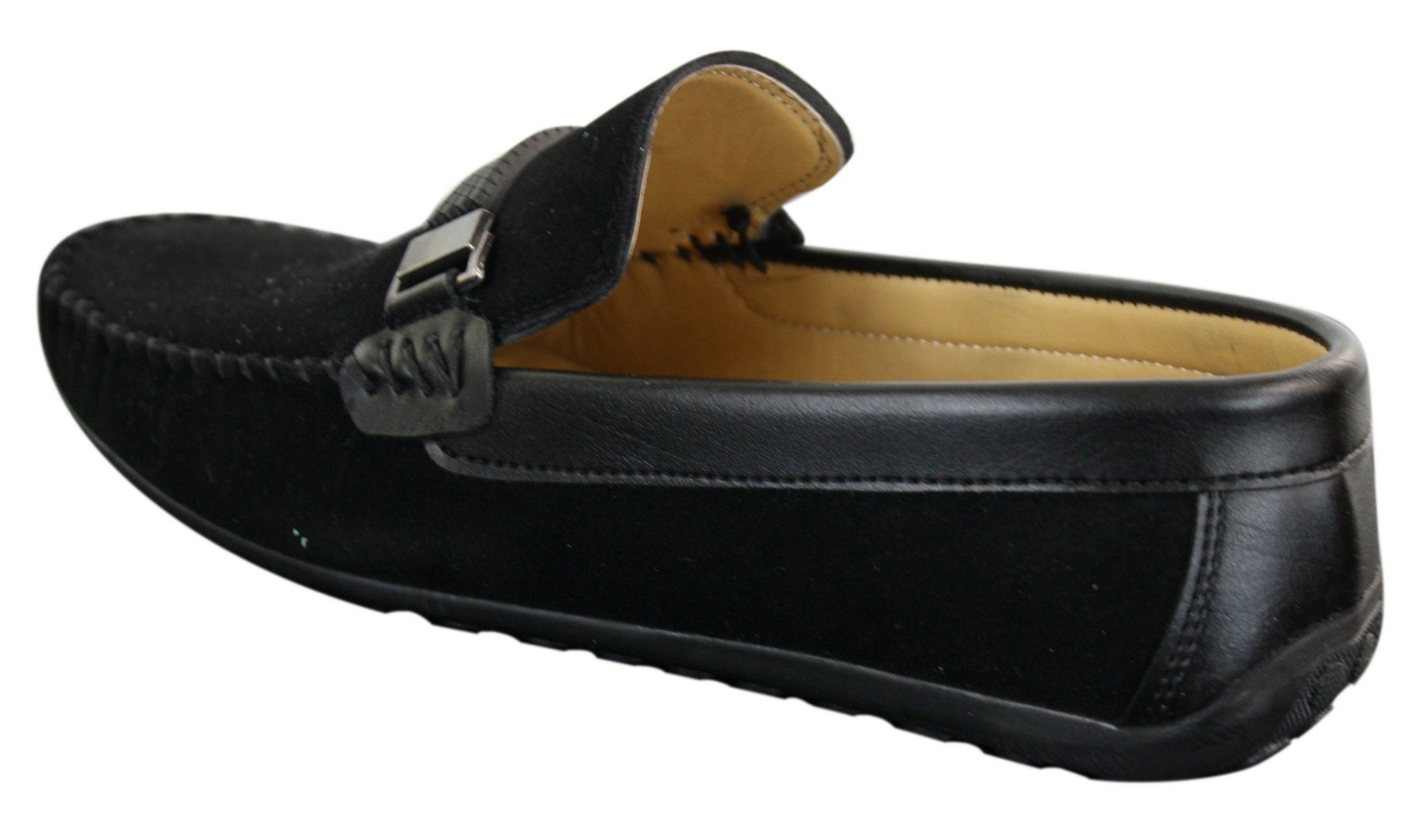 Galax ZD71 - Miesten slip-on-mokkanahkaiset PU-nahkaiset ajokengät, soljella ja mokkasiinilla