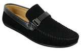 Galax ZD71 - Miesten slip-on-mokkanahkaiset PU-nahkaiset ajokengät, soljella ja mokkasiinilla