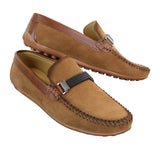 Galax ZD71 - Miesten slip-on-mokkanahkaiset PU-nahkaiset ajokengät, soljella ja mokkasiinilla