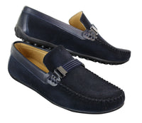 Galax ZD71 - Miesten slip-on-mokkanahkaiset PU-nahkaiset ajokengät, soljella ja mokkasiinilla