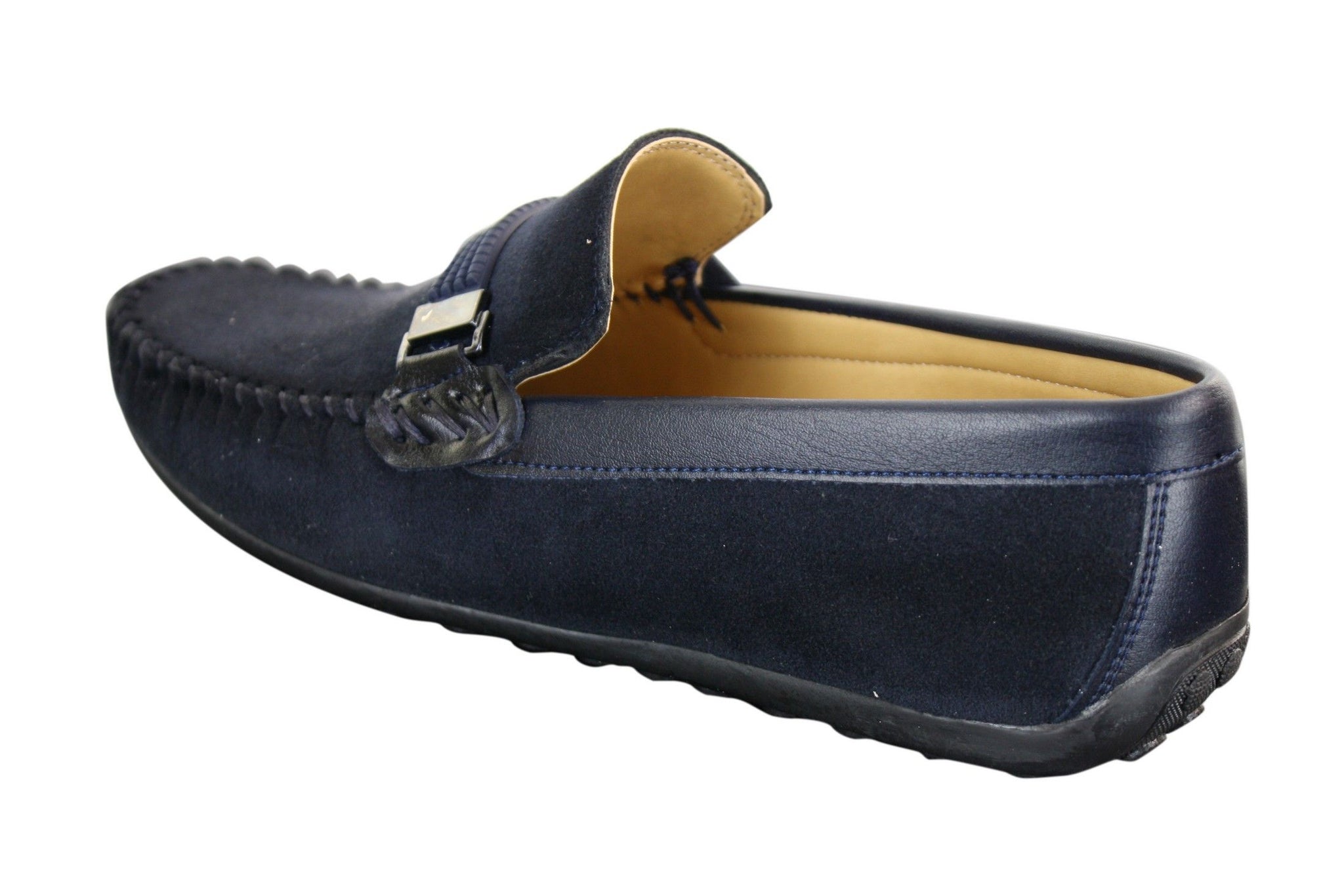Galax ZD71 - Miesten slip-on-mokkanahkaiset PU-nahkaiset ajokengät, soljella ja mokkasiinilla