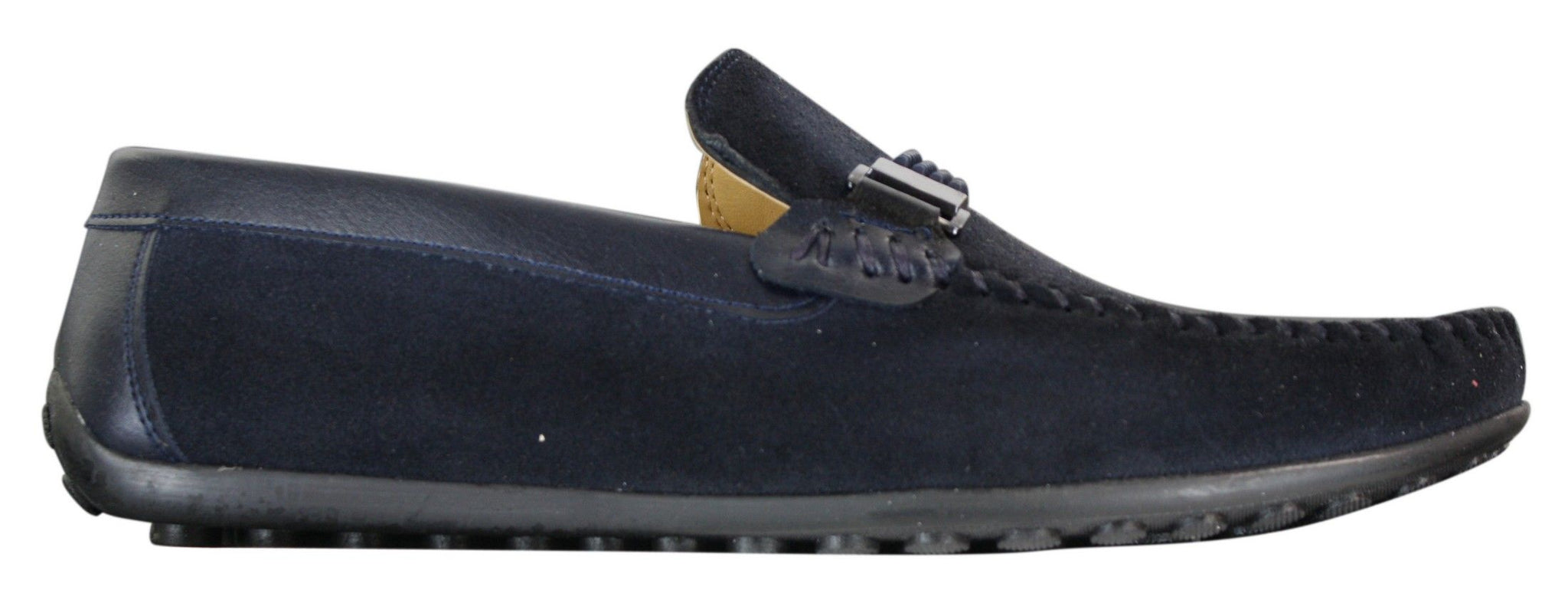 Galax ZD71 - Miesten slip-on-mokkanahkaiset PU-nahkaiset ajokengät, soljella ja mokkasiinilla