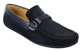 Galax ZD71 - Miesten slip-on-mokkanahkaiset PU-nahkaiset ajokengät, soljella ja mokkasiinilla