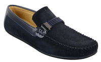 Galax ZD71 - Miesten slip-on-mokkanahkaiset PU-nahkaiset ajokengät, soljella ja mokkasiinilla