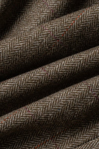 Miesten oliivinvihreä tweed-ruutupuku
