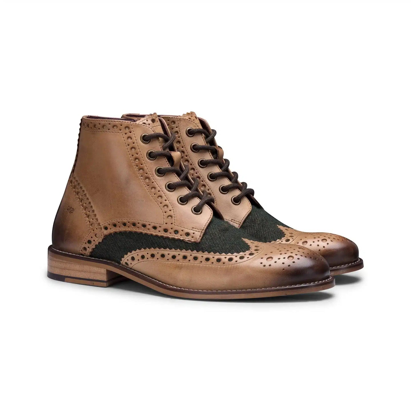 Miesten aidosta nahasta valmistetut vintage-saappaat, brogue-kengät, 1920-luvun mokkanahkaiset tweed-nauhakengät, tyylikkäät ja muodolliset kengät