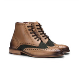 Miesten aidosta nahasta valmistetut vintage-saappaat, brogue-kengät, 1920-luvun mokkanahkaiset tweed-nauhakengät, tyylikkäät ja muodolliset kengät