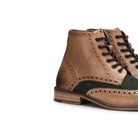 Miesten aidosta nahasta valmistetut vintage-saappaat, brogue-kengät, 1920-luvun mokkanahkaiset tweed-nauhakengät, tyylikkäät ja muodolliset kengät