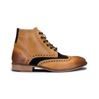 Miesten aidosta nahasta valmistetut vintage-saappaat, brogue-kengät, 1920-luvun mokkanahkaiset tweed-nauhakengät, tyylikkäät ja muodolliset kengät