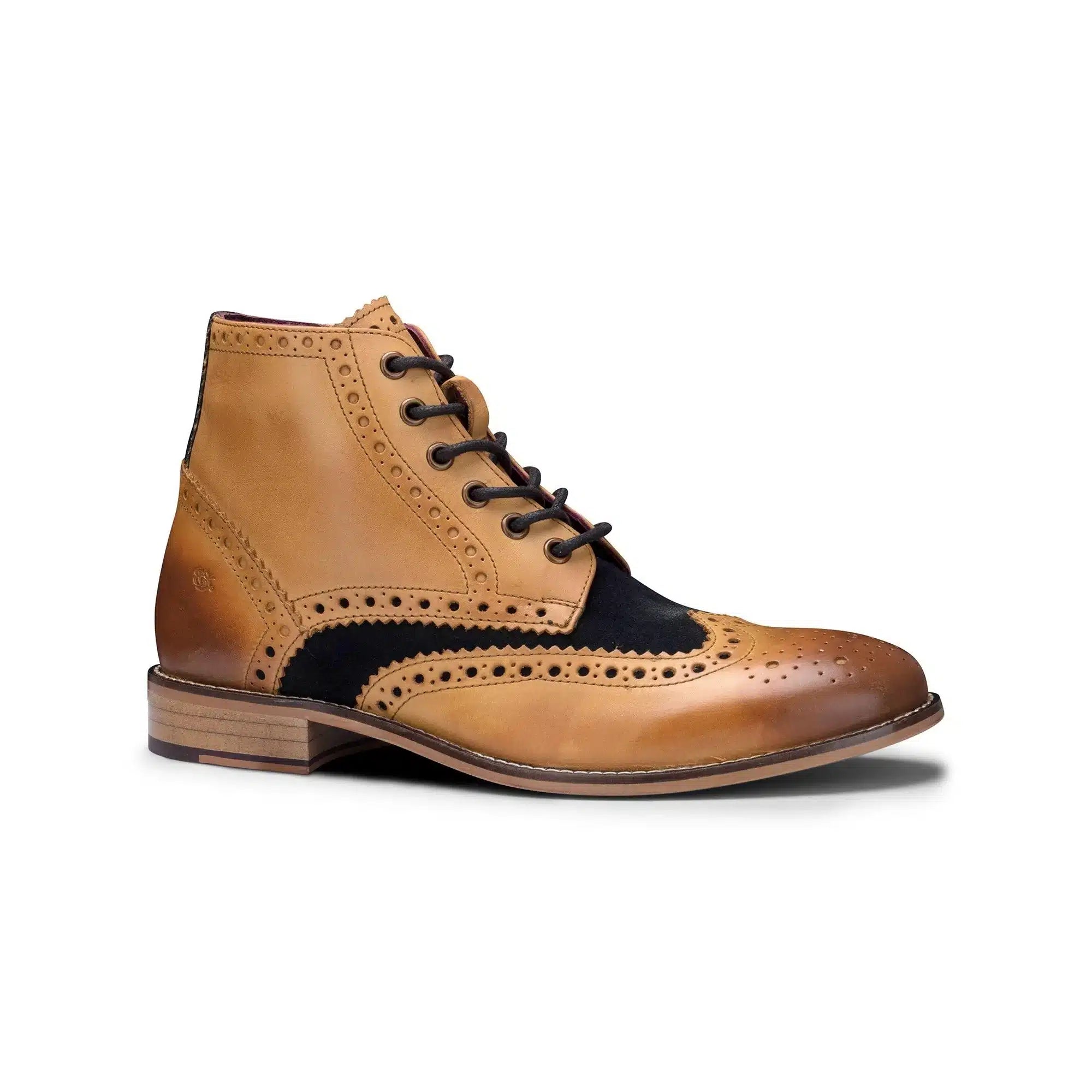 Miesten aidosta nahasta valmistetut vintage-saappaat, brogue-kengät, 1920-luvun mokkanahkaiset tweed-nauhakengät, tyylikkäät ja muodolliset kengät
