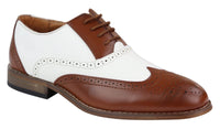 Miesten ruskeat/valkoiset brogue-kengät