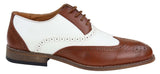 Miesten ruskeat/valkoiset brogue-kengät