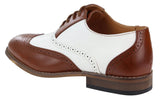 Miesten ruskeat/valkoiset brogue-kengät