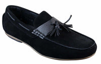 Miesten slip-on-nahkaiset sisäpuoliset PU-mokkanahkaiset ajokengät, tupsulliset mokkasiinit, rento tyyli