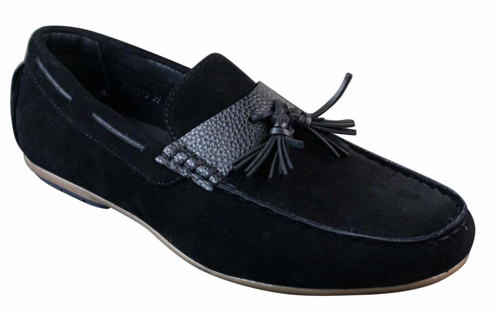 Miesten slip-on-nahkaiset sisäpuoliset PU-mokkanahkaiset ajokengät, tupsulliset mokkasiinit, rento tyyli