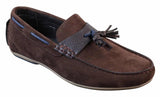 Miesten slip-on-nahkaiset sisäpuoliset PU-mokkanahkaiset ajokengät, tupsulliset mokkasiinit, rento tyyli