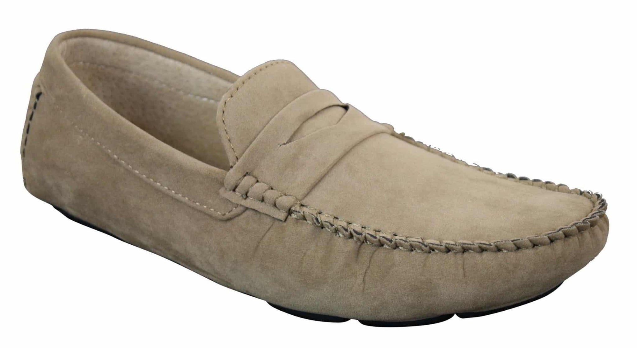 Miesten slip-on-mokkanahkakengät, mokkasiinit, rento tyyli, ruskea ja beige