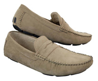 Miesten slip-on-mokkanahkakengät, mokkasiinit, rento tyyli, ruskea ja beige