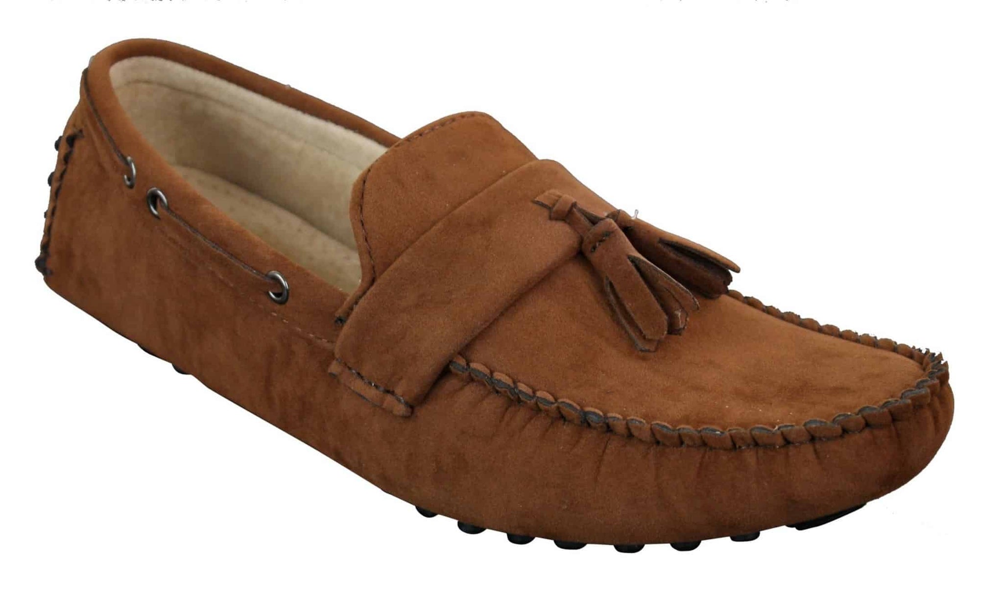 Miesten mokkanahkaiset ruskeat laivastonsiniset tupsukoristeiset mokkasiinit ajokengät mokkasiinit slip-on nahkakengät