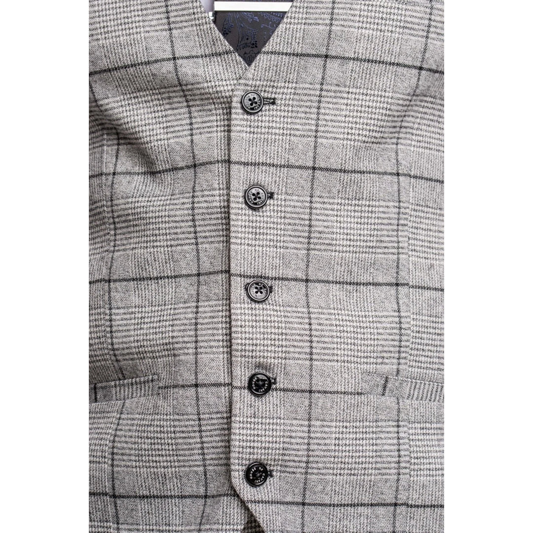 Ghost - Miesten harmaa ruutuliivi tweed-kuviolla