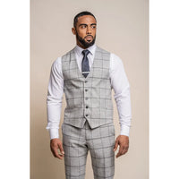 Ghost - Miesten harmaa ruutuliivi tweed-kuviolla