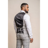 Ghost - Miesten harmaa ruutuliivi tweed-kuviolla
