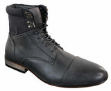 Galax GLX3517 miesten slim fit vintage retro Sherlock-nauhalliset älykkäät rento nilkkurit nahkaa