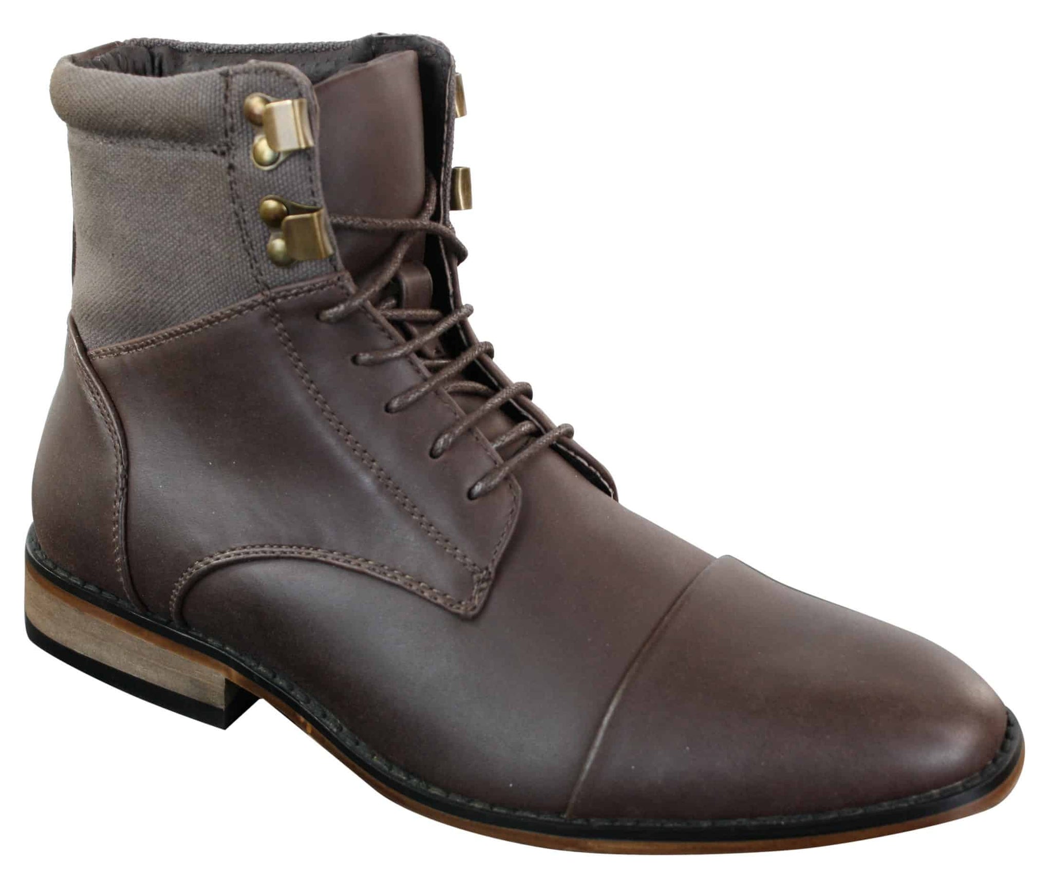 Galax GLX3517 miesten slim fit vintage retro Sherlock-nauhalliset älykkäät rento nilkkurit nahkaa