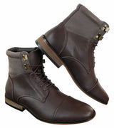 Galax GLX3517 miesten slim fit vintage retro Sherlock-nauhalliset älykkäät rento nilkkurit nahkaa