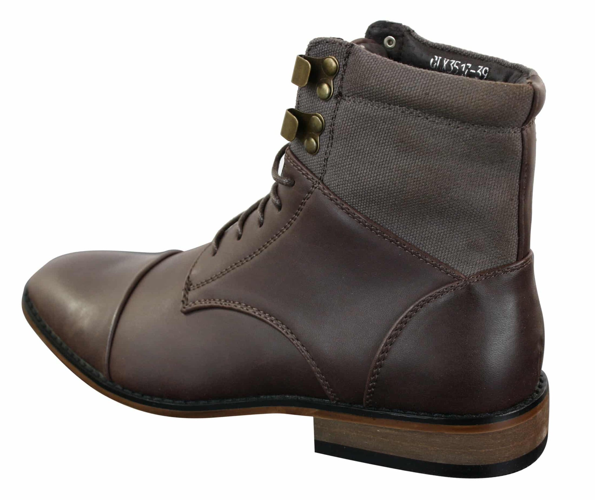 Galax GLX3517 miesten slim fit vintage retro Sherlock-nauhalliset älykkäät rento nilkkurit nahkaa